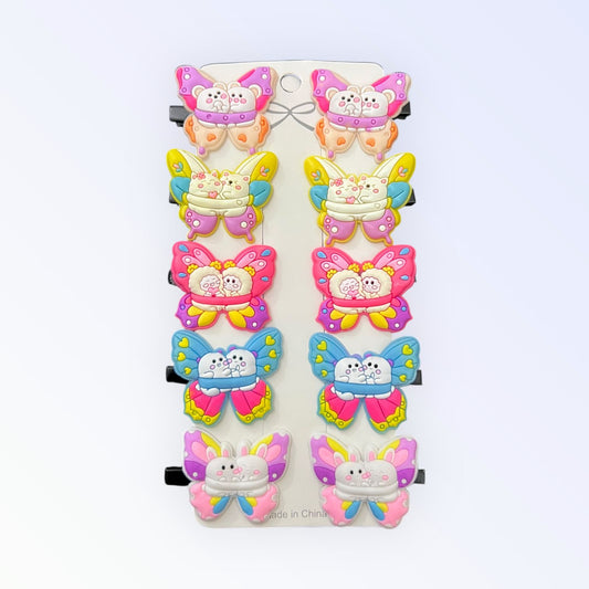 10 Pcs Colorful Butterfly Cartoon Hair Clips for Girls
