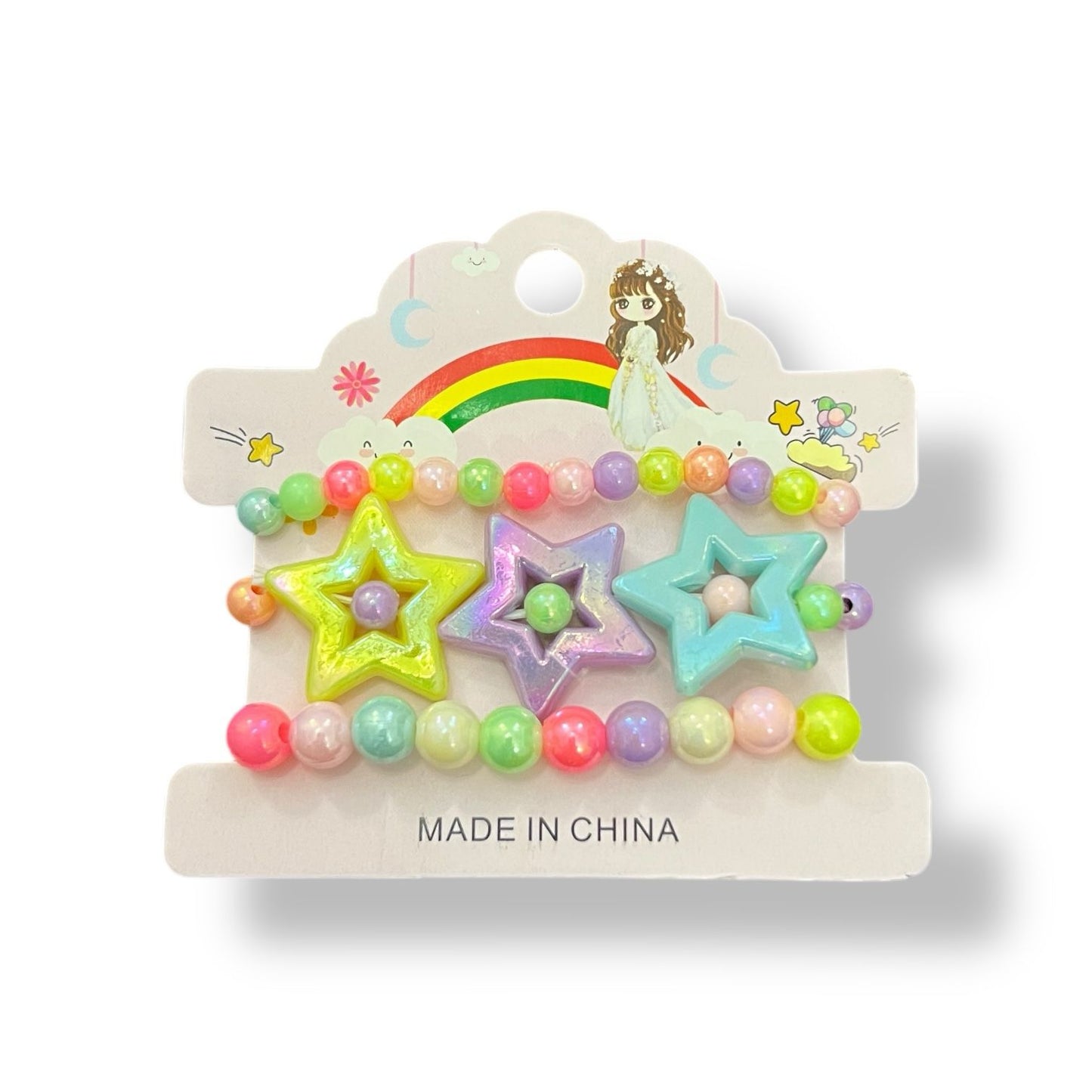 Colorful Beaded Bracelet Set for Girls – Pack of 3