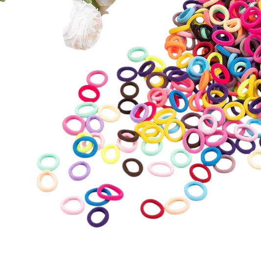 Assorted Hair Elastics - A Mix of Colors. Pack of 120 pcs