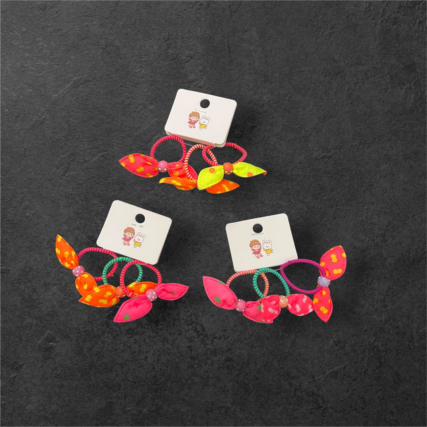 09 Pcs Colorful Bow Hair Ties for Kids