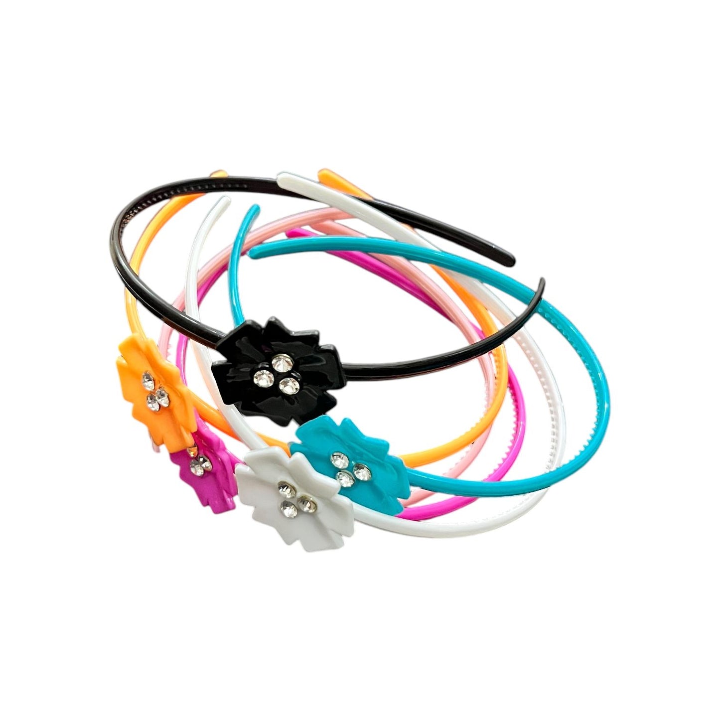 Colorful Flower Headbands for Girls – Pack of 6 mix colors | Kids Hair Accessories at Wholesale Prices