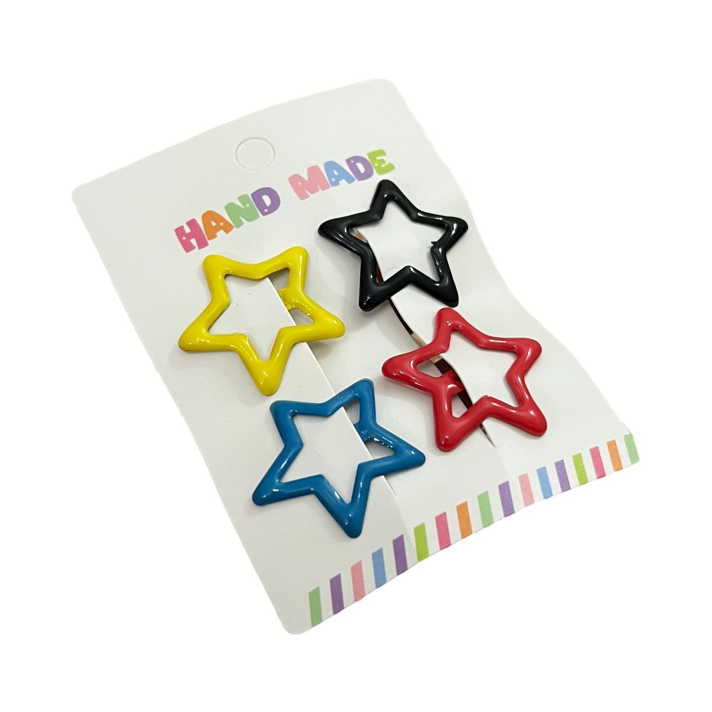 Set of 8 Star Hair Clips for Kids – Colorful