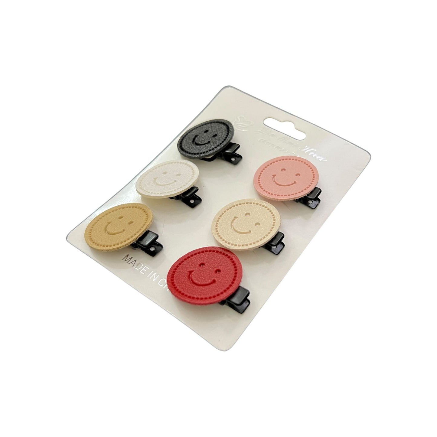 Smiley Face Hair Clips for Kids – 6 Pcs Set | Hair Accessories at Wholesale Prices in Pakistan