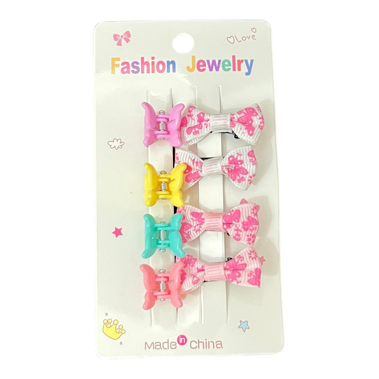 Kids Bow & Butterfly Hair Clip Set
