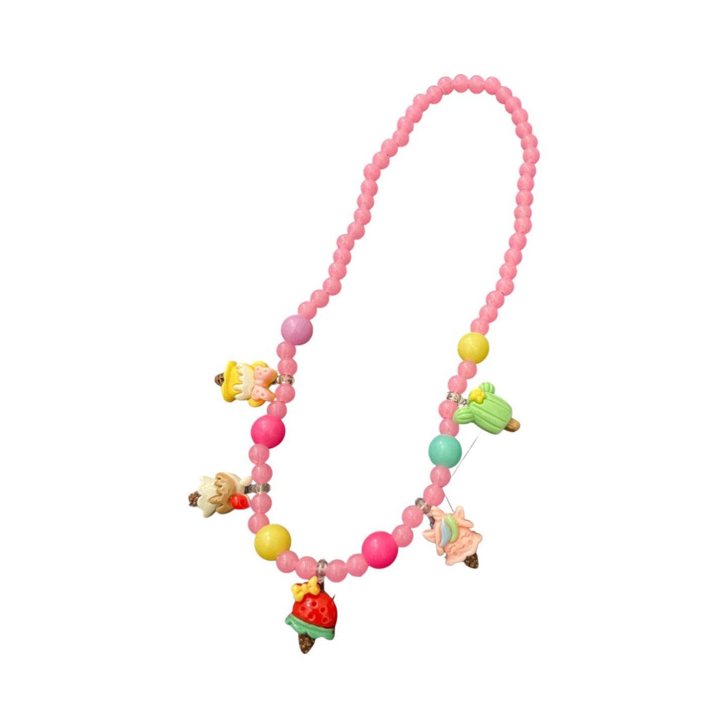 Kids Ice Cream & Fruit Beaded Necklace