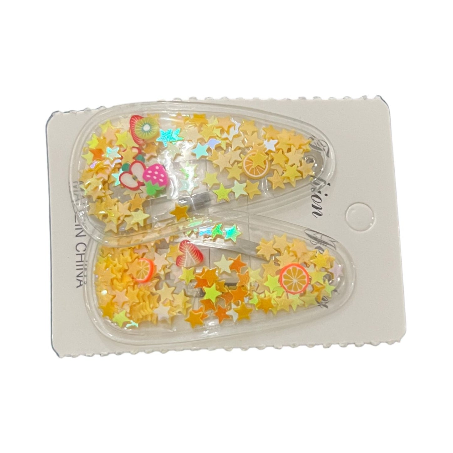 Colorful Glitter Star Hair Clips for Kids