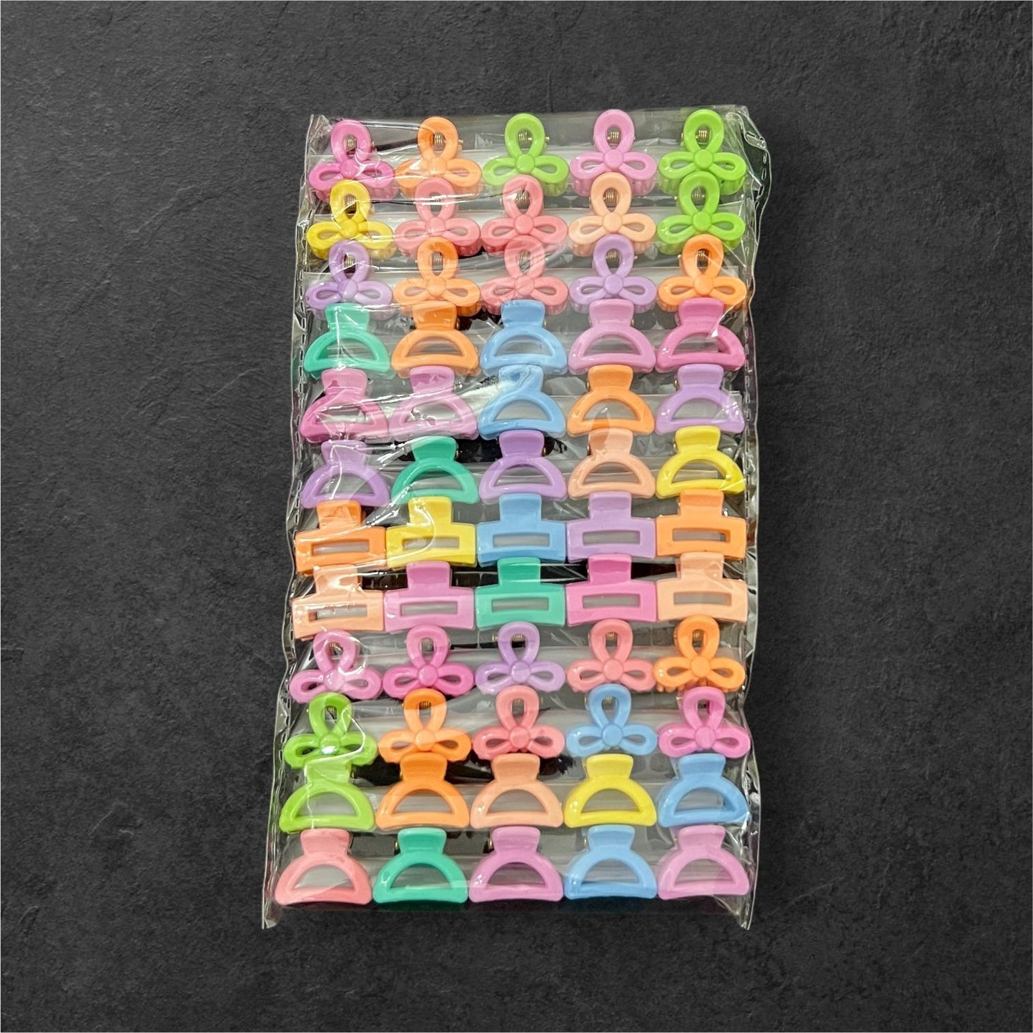 Kids Hair Clips Set – Colorful Small Plastic Claw Clips 60 Pcs