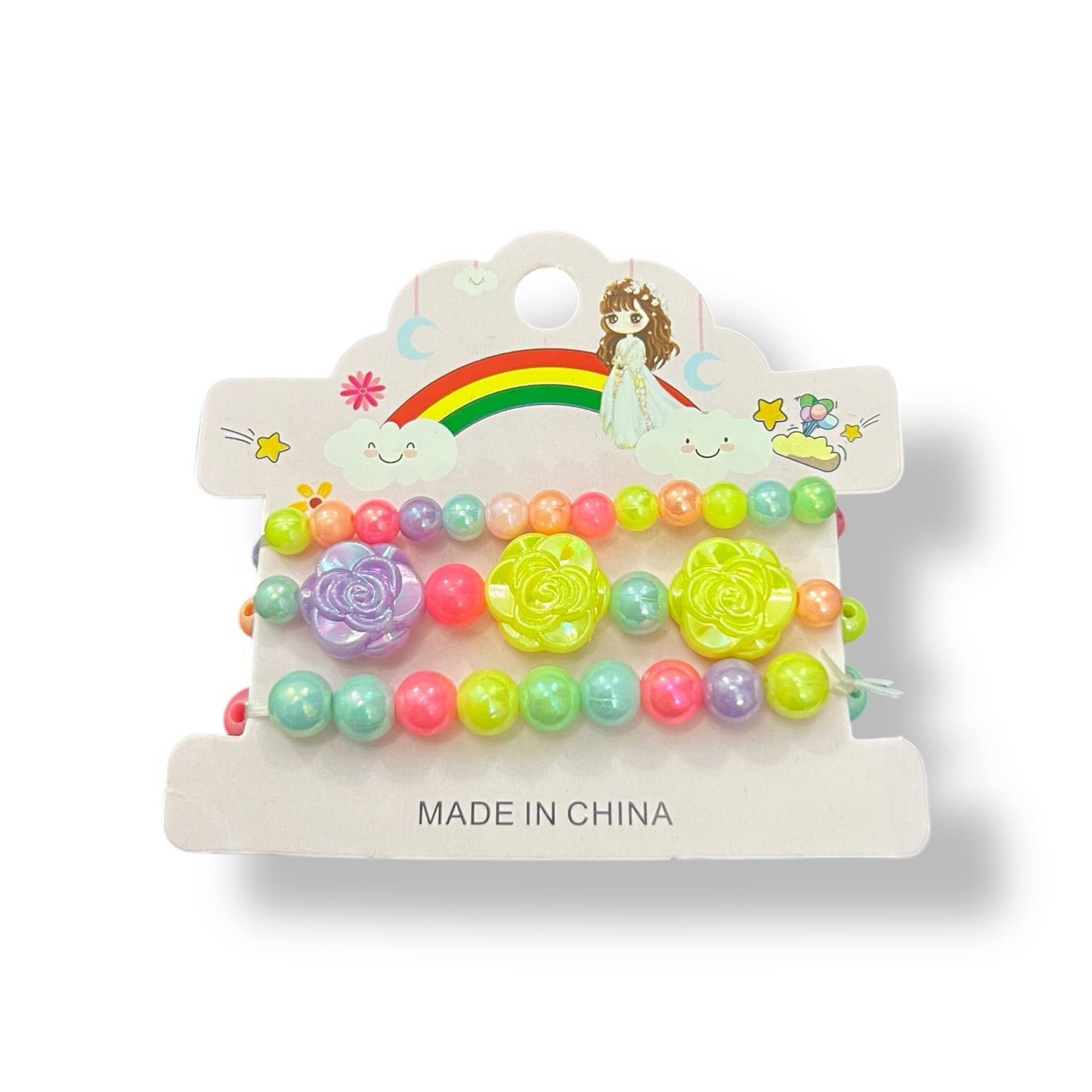 Colorful Beaded Bracelet Set for Girls – Pack of 3