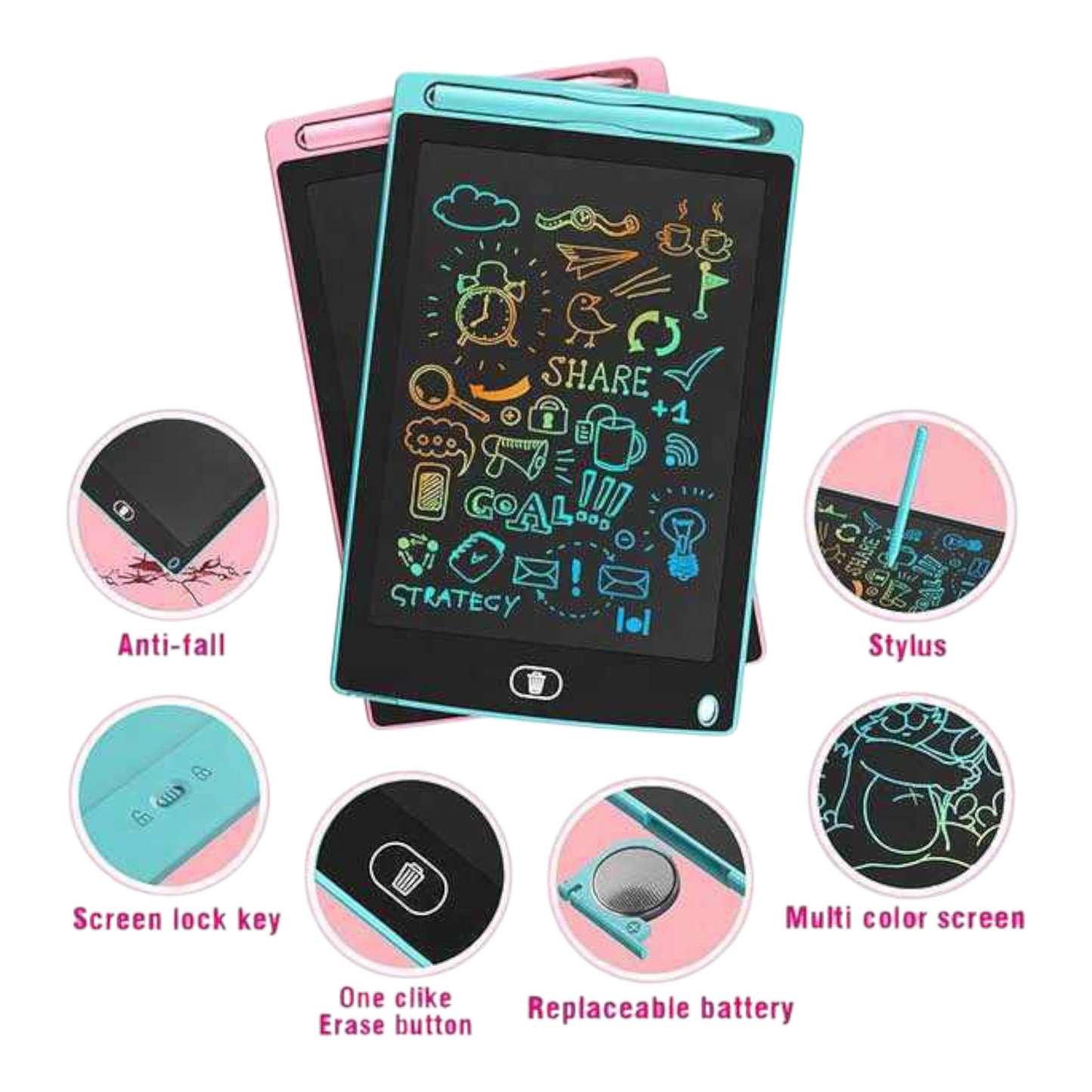 8.5-Inch LCD Writing Tablet – Colorful Digital Drawing Pad for Kids & Adults