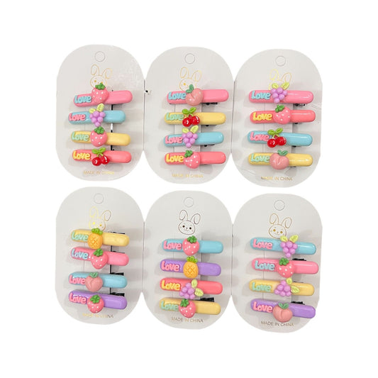 6 cards | Imported love alligator clips for kids girls