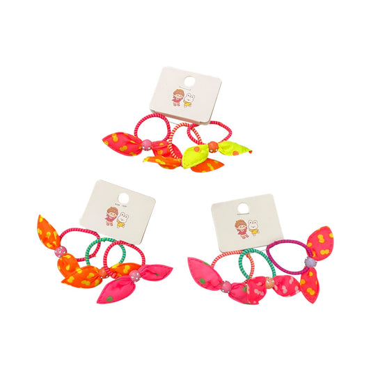 09 Pcs Colorful Bow Hair Ties for Kids
