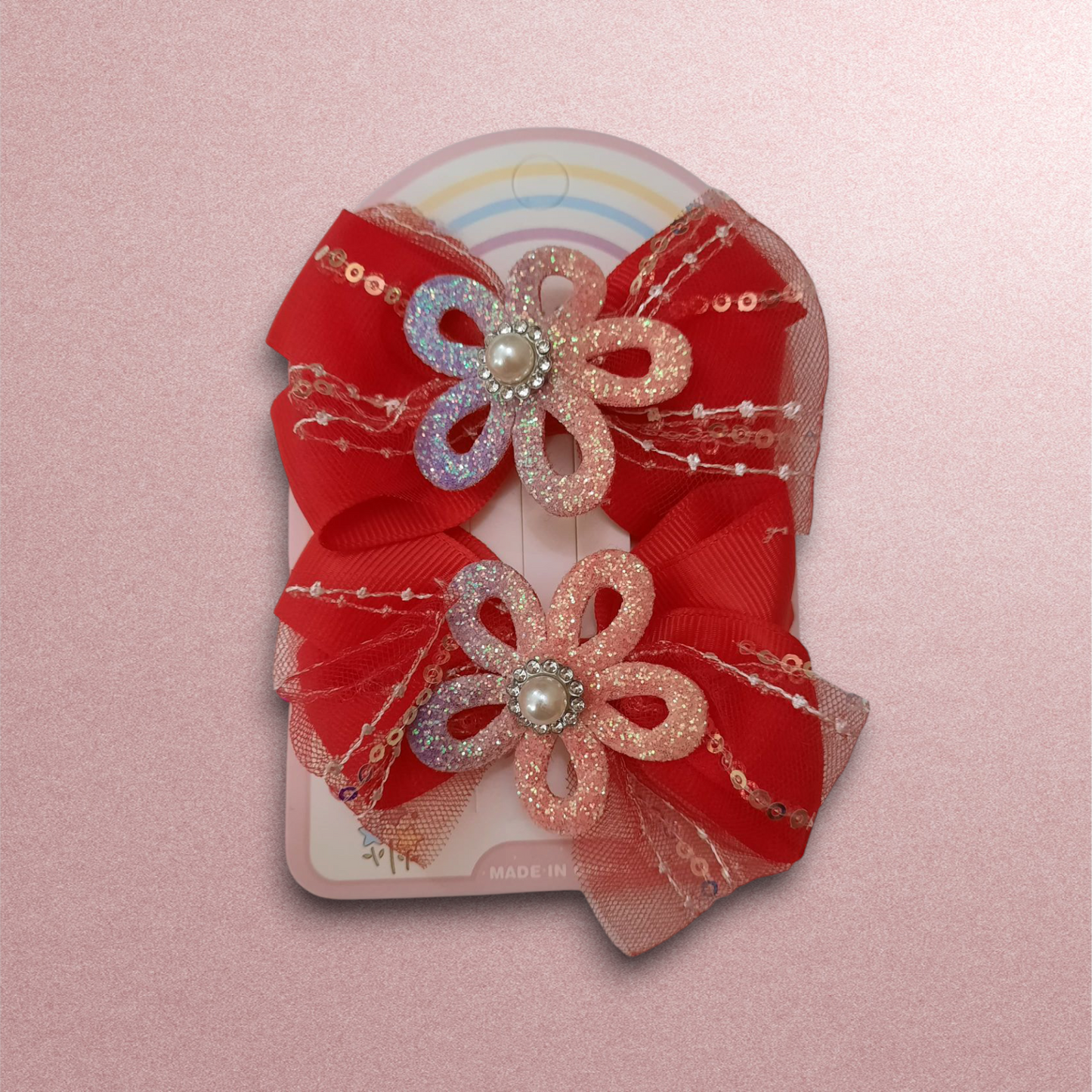 Beautiful Pair of Flower Bow Clip for Kids