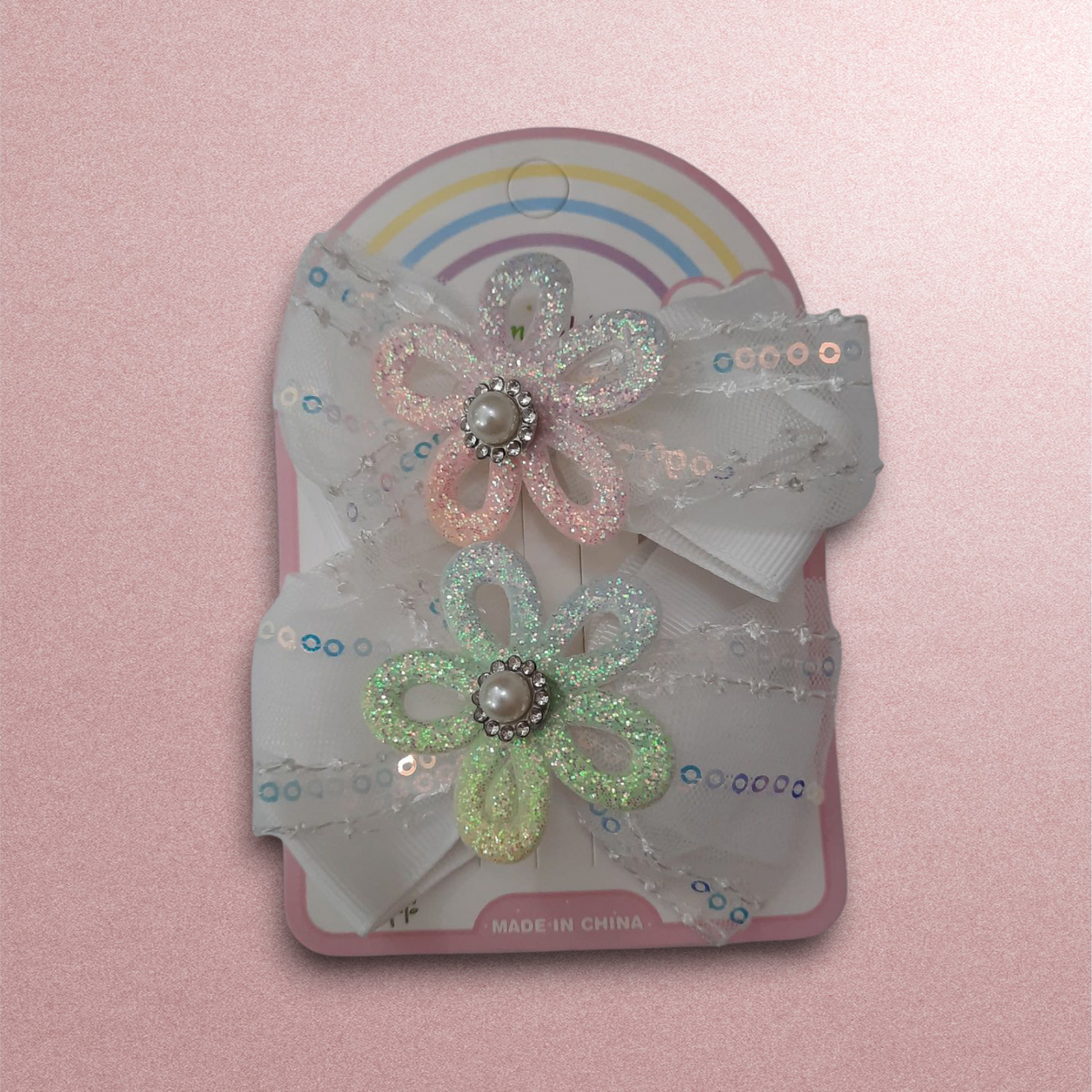 Beautiful Pair of Flower Bow Clip for Kids