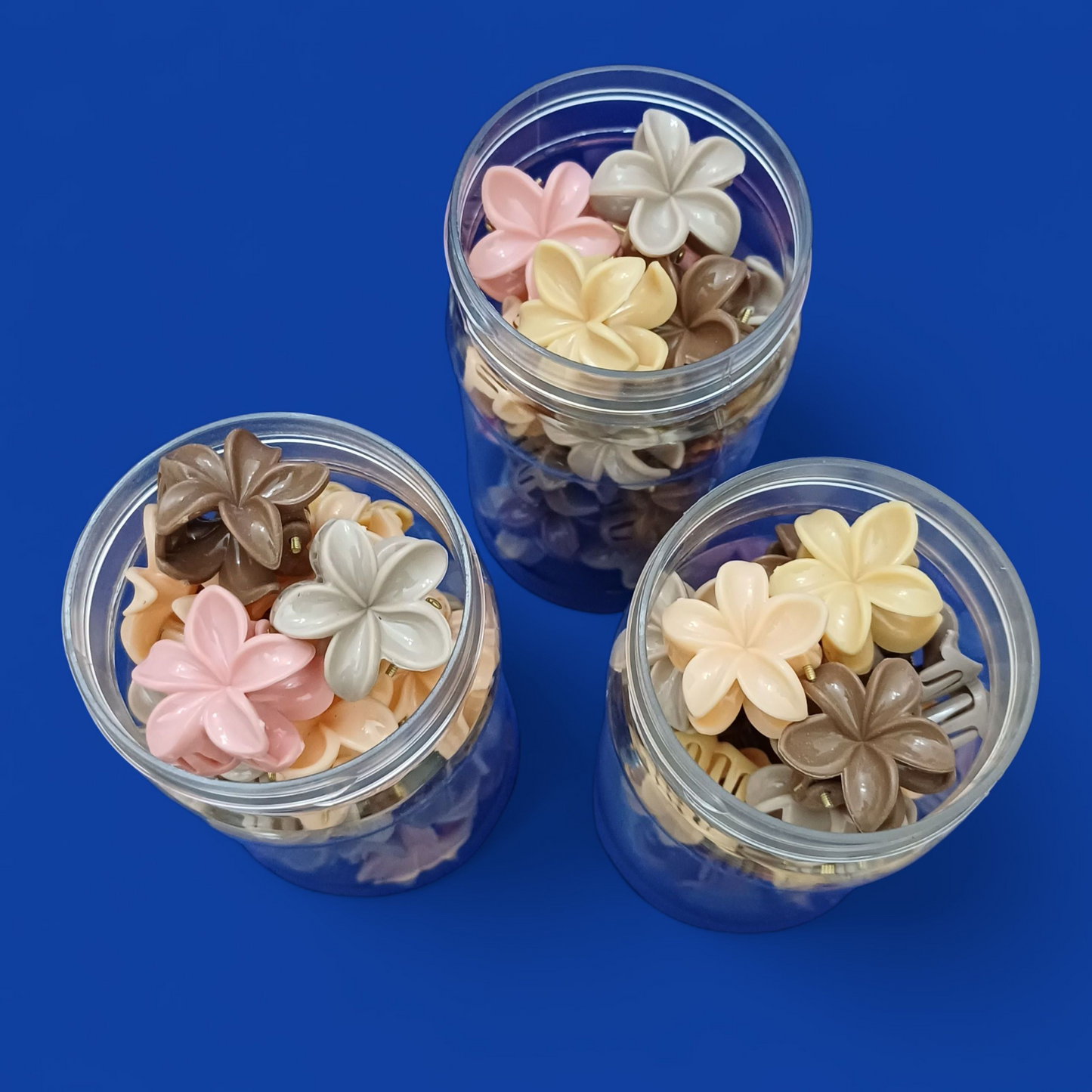 Flower Hair Clips Jar – Fancy 20 Pcs Flowers claws for Kids