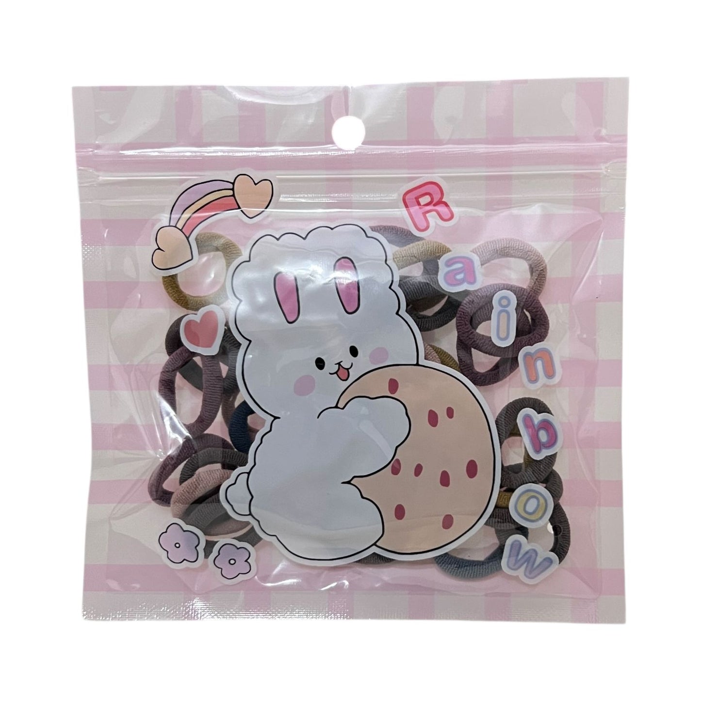 Soft Colorful Hair Bands in Cute Cartoon Pouch