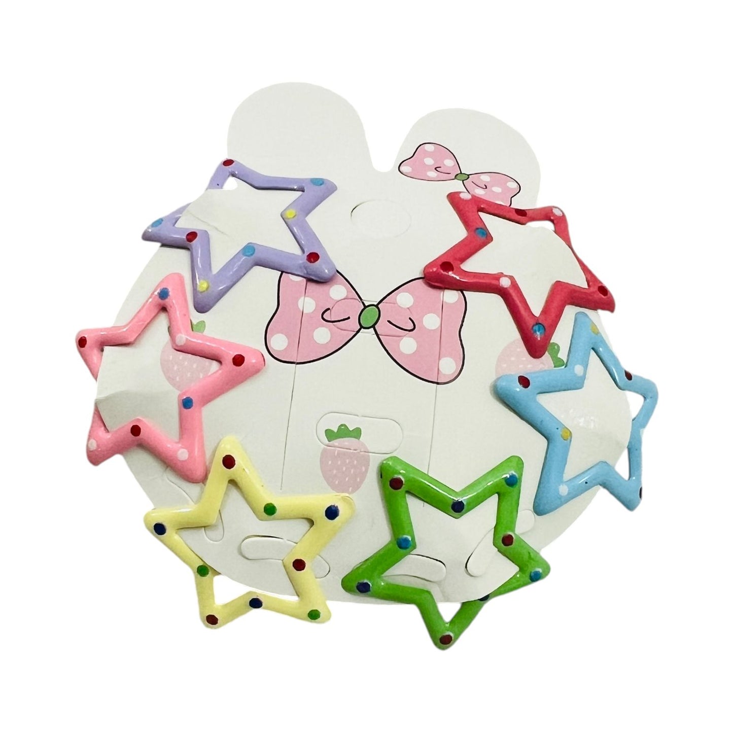 Set of 6 Colorful Star Hair Clips for Kids