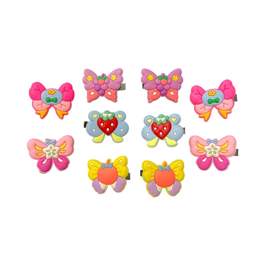 Cute Fruit & Bow Butterfly Hair Clips for Girls