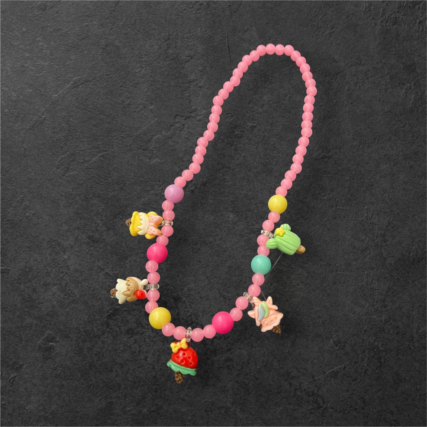 Kids Ice Cream & Fruit Beaded Necklace